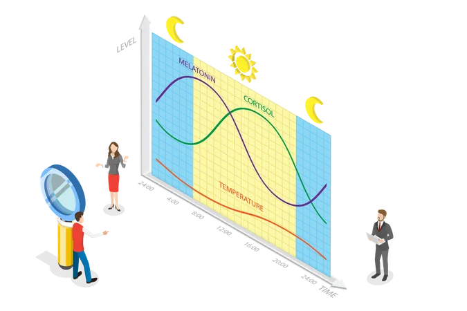 Cycle naturel pour un sommeil et une routine sains  Illustration