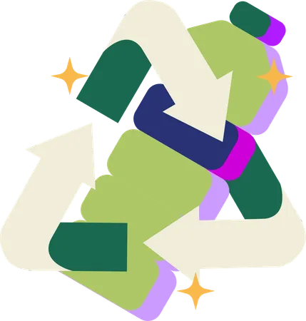 This Graphic Represents The Continuous Cycle Of Recycling With Arrows In Dynamic Motion Symbolizing The Ongoing Effort Required To Maintain A Sustainable Environment Illustration