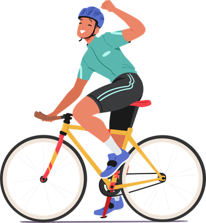 Cycle Race Winning  Illustration