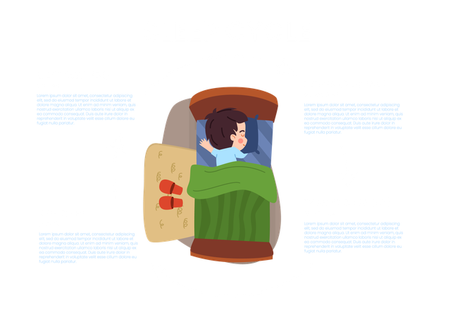 Cycle de sommeil enfant dormant paisiblement dans son lit  Illustration