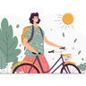 illustrations of cycling activity