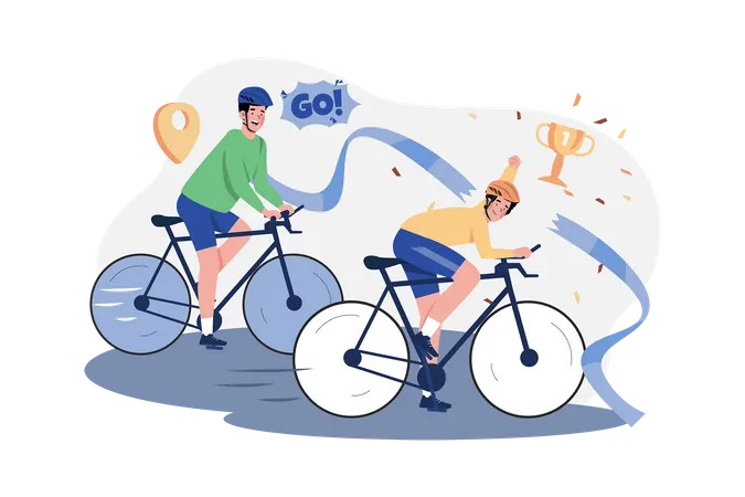Cycling Competitions Illustration Concept On White Background Illustration