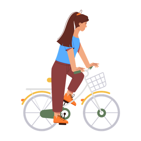 Cycling Girl  Illustration