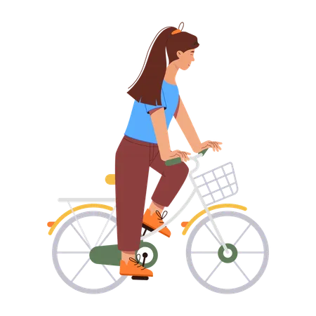 Cycling Girl  Illustration