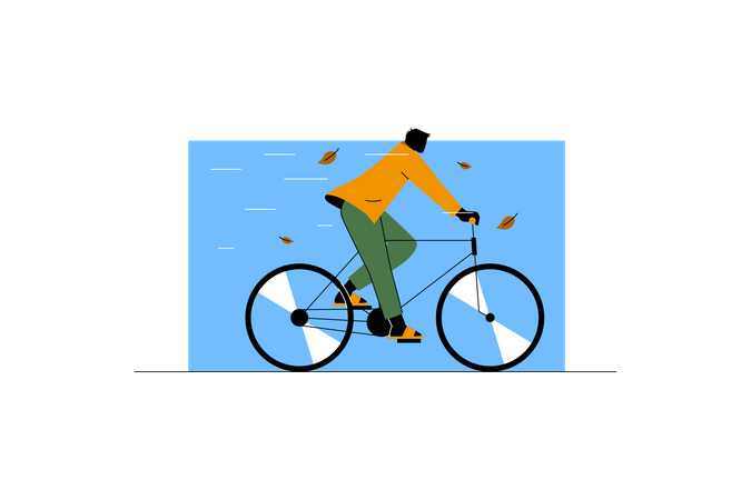 Cycling in the park  Illustration