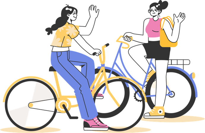 Cycling journey  Illustration