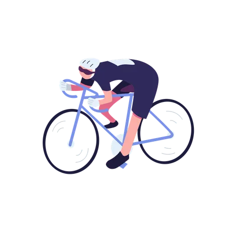 サイクリング 自転車に乗るレーサー  イラスト