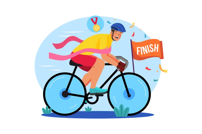 Sport Athlete Cyclist Illustration Concept On White Background Illustration