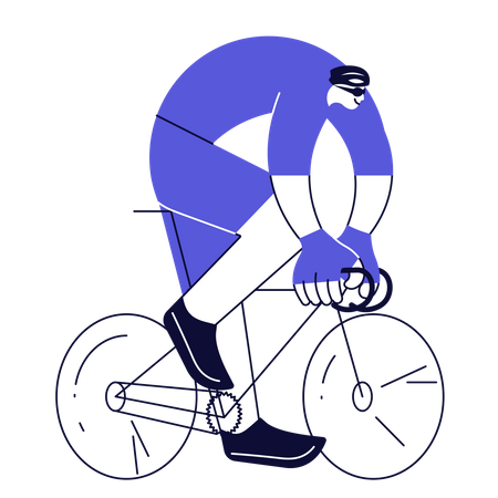 Cyclist male rushes on a bicycle  Illustration