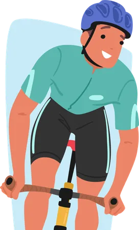 Cyclist Rides Bike  Illustration