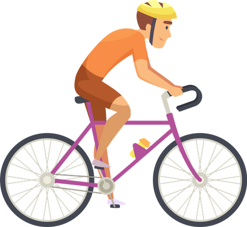 Cyclist riding bicycle  Illustration