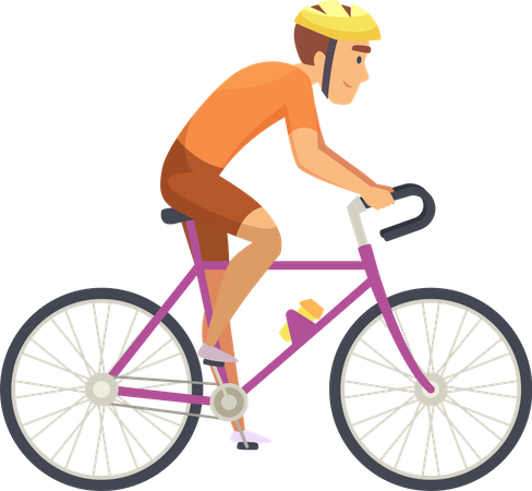 Cyclist riding bicycle  Illustration