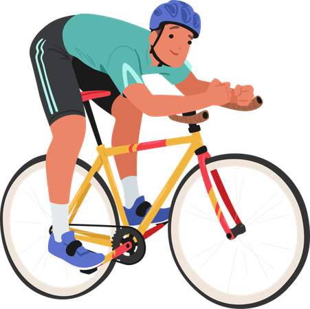 Cycle d'équitation cycliste masculin  Illustration