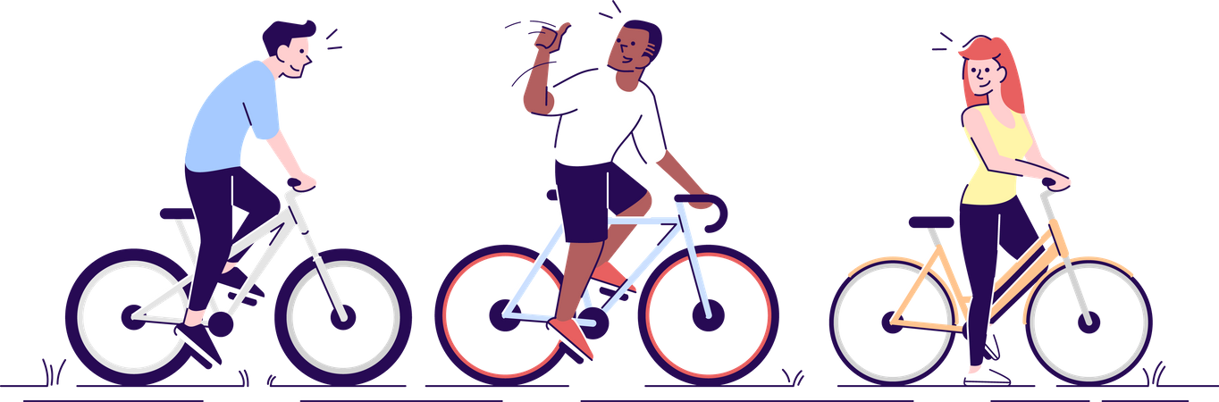Cyclists training together  Illustration