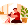 illustrations of daughter and dad