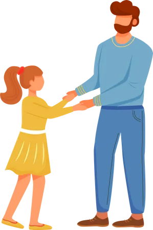 Dad with daughter Illustration