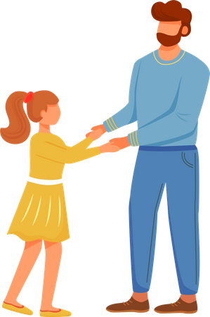 Dad with daughter  Illustration