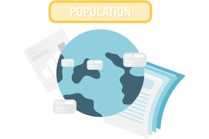 Dados da população mundial  Ilustração