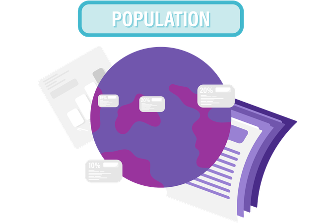 Dados da população mundial  Ilustração