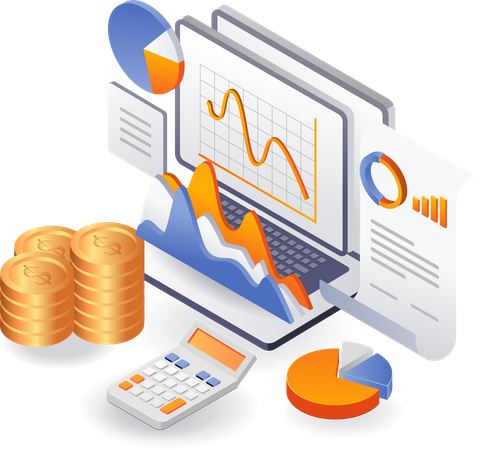 Dados de análise financeira sobre investimento  Ilustração
