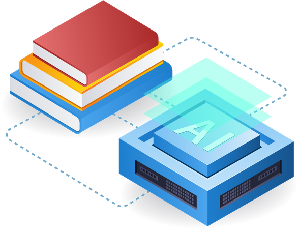 Dados de inteligência artificial para educação  Ilustração