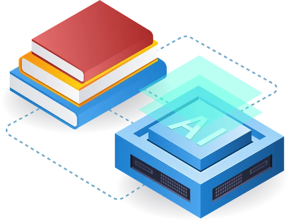 Dados de inteligência artificial para educação  Ilustração