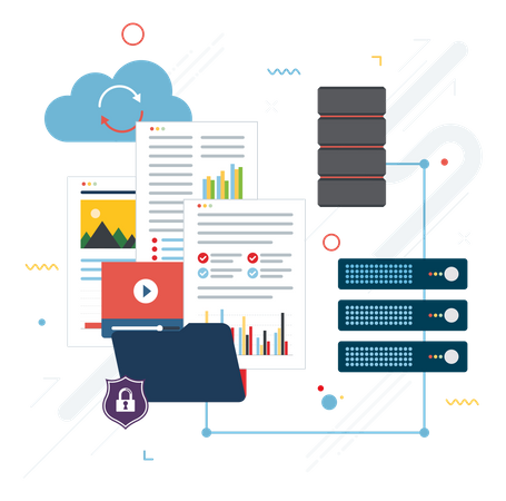 Dados seguros do servidor  Ilustração