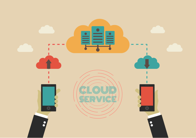 Os dados podem ser transferidos para o servidor em nuvem  Ilustração