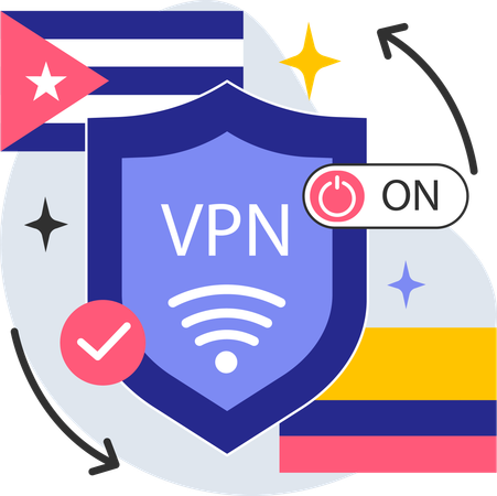 Dados seguros usando rede VPN  Ilustração