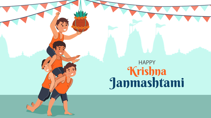 Dahi handi  Ilustração