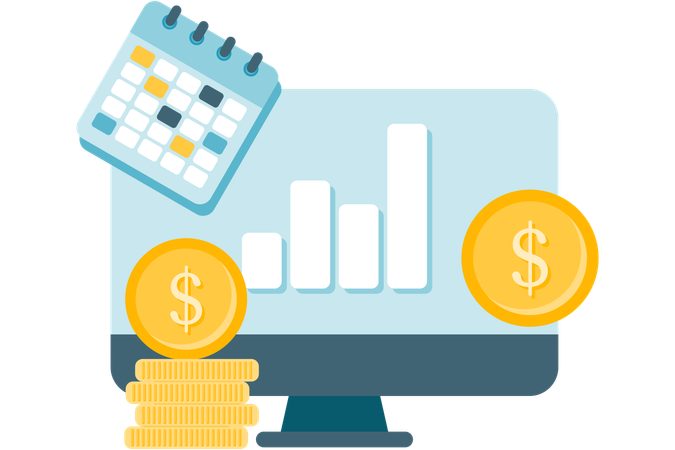 Daily financial charts  Illustration