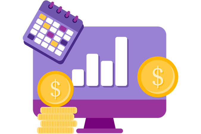 Daily financial charts  Illustration