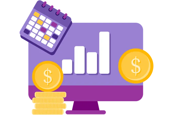 Daily financial charts  Illustration