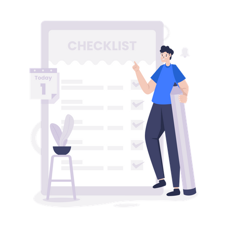 Daily plan checklist  Illustration