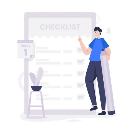 Daily plan checklist  Illustration