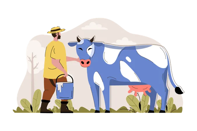 Dairy farming Illustration