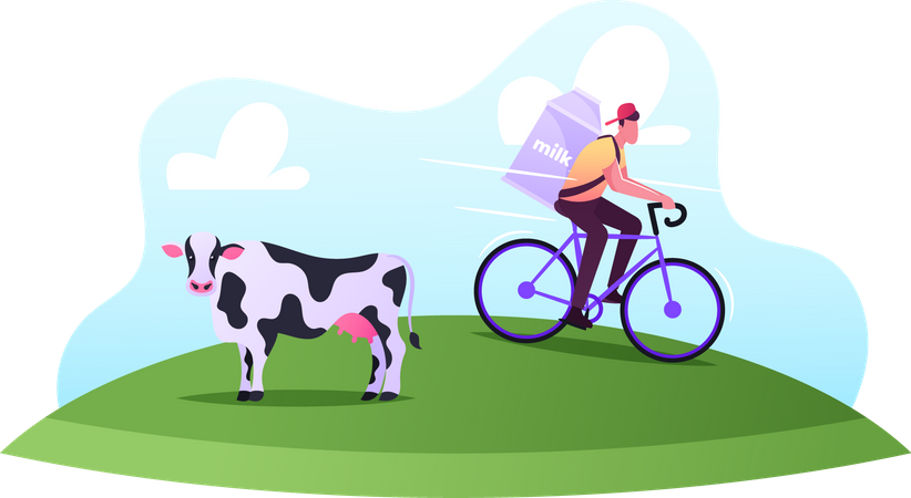 Dairy Food Delivery Service  Illustration