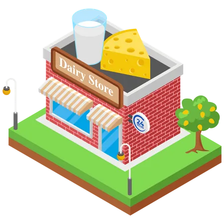 Dairy Store  Illustration