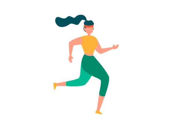 Señora corriendo en el parque  Ilustración