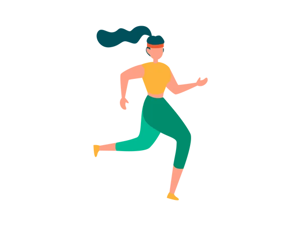 Señora corriendo en el parque  Ilustración