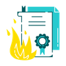 burning certificate illustration svg
