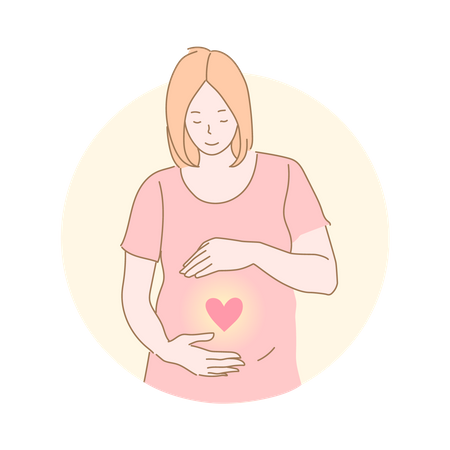 Une femme enceinte adore sa maternité  Illustration