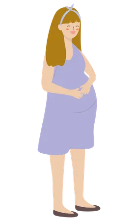 Femme enceinte debout  Illustration