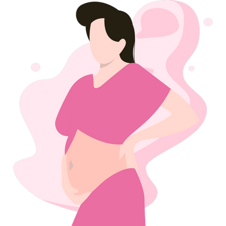 La dame enceinte est debout  Illustration