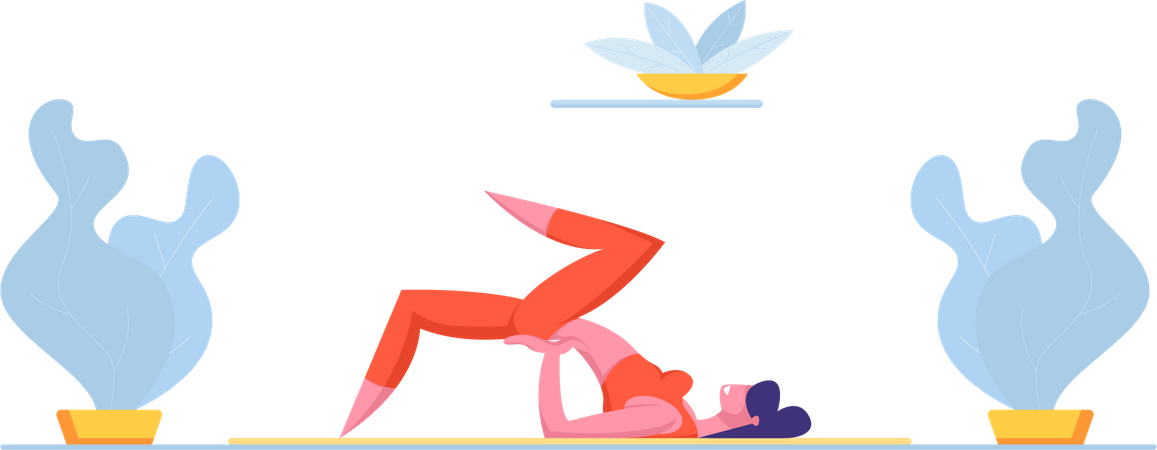 Dame faisant du yoga  Illustration