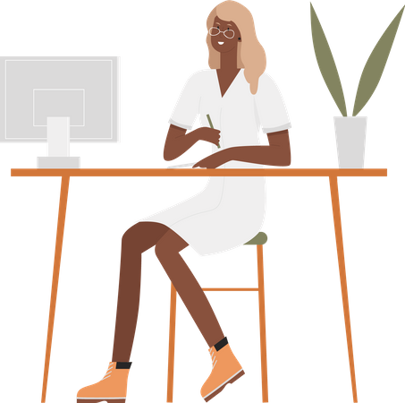 Dame médecin en clinique  Illustration