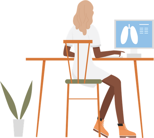Dame médecin en clinique  Illustration