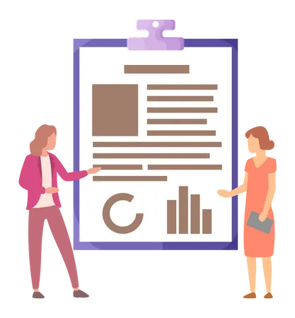 Dame präsentiert statistische Daten  Illustration