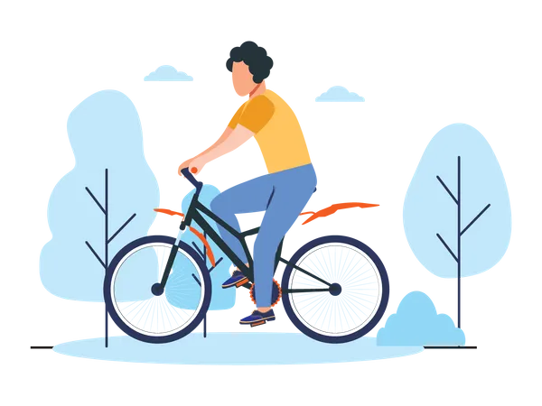 Dame, die Fahrrad fährt  Illustration