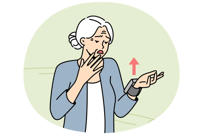 Frau war nervös, nachdem sie einen Indikator für ihren schlechten Gesundheitszustand gesehen hatte  Illustration